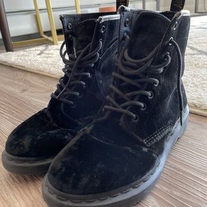 Dr. Martens Black suede lace boots